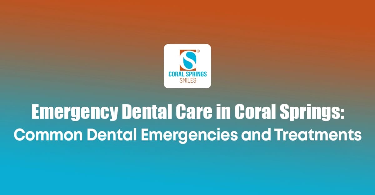 Dentist providing emergency dental care in Coral Springs Florida treating patient with severe tooth pain and dental injury at Coral Springs Smiles clinic