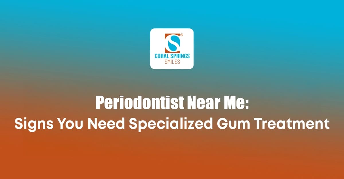 Patient receiving gum disease evaluation and periodontal treatment at Coral Springs Smiles in Coral Springs, Florida showing healthy gums improvement